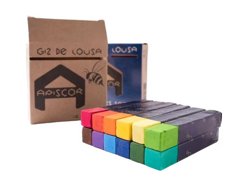 APISCOR blackboard chalk - Rainbow edition - set of 12 colours