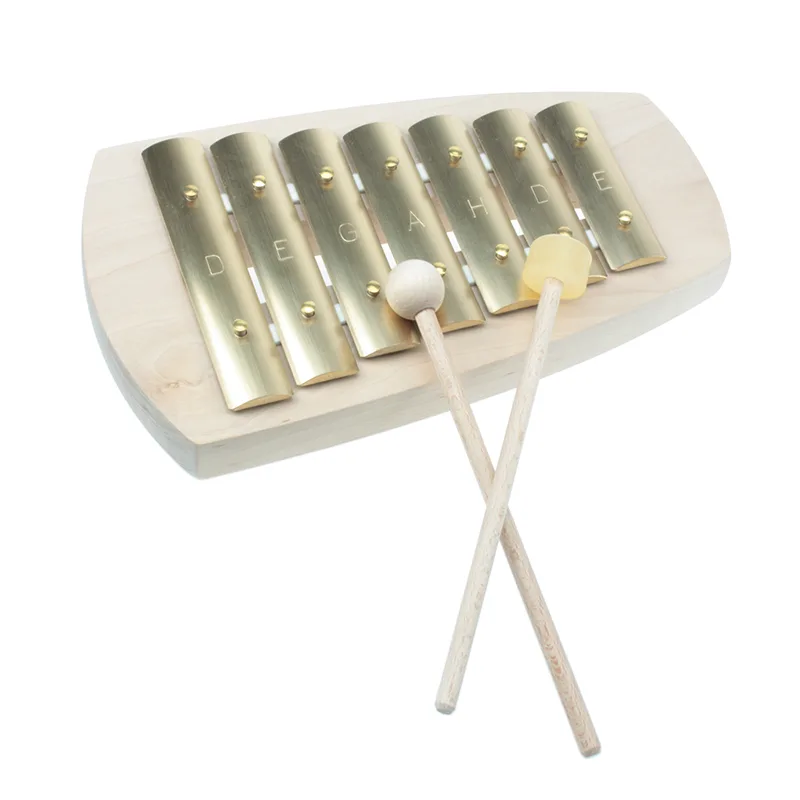 Auris Glockenspiel Pentatonic 7 Tone Straight/Brass (Maple Wood w/ 2 Mallets Wood &amp; Rubber) Range: d-e-g-a-b-d-e (KAP)