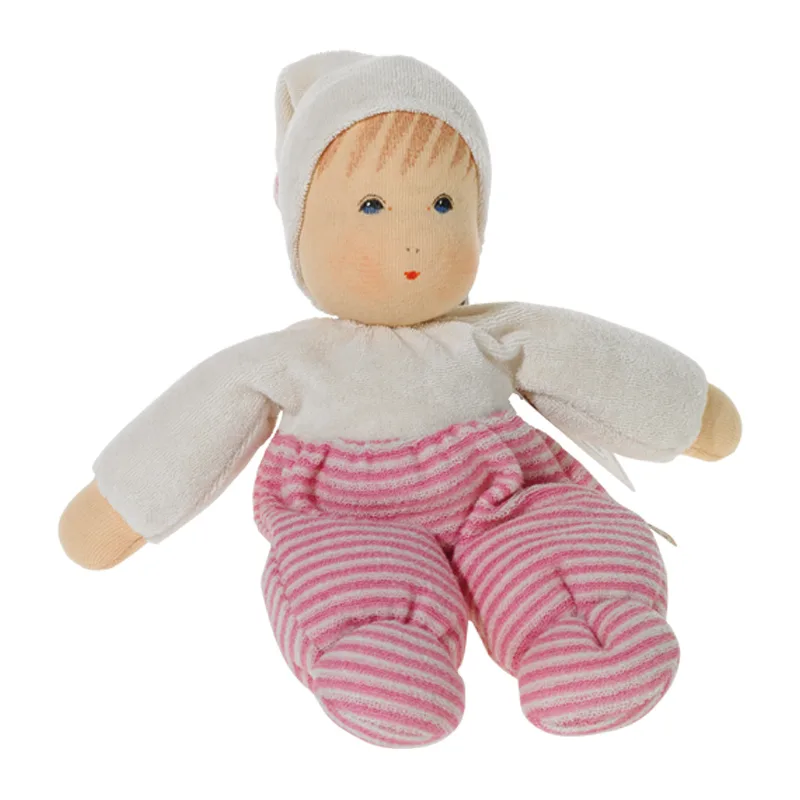 Nanchen lelle Mopschen 32 cm — rozā/krēmkrāsas