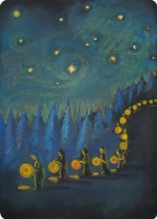 Chalkboard Art Poster - Lantern Walk