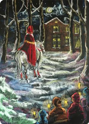 Chalkboard Art Poster - Bright December Moon