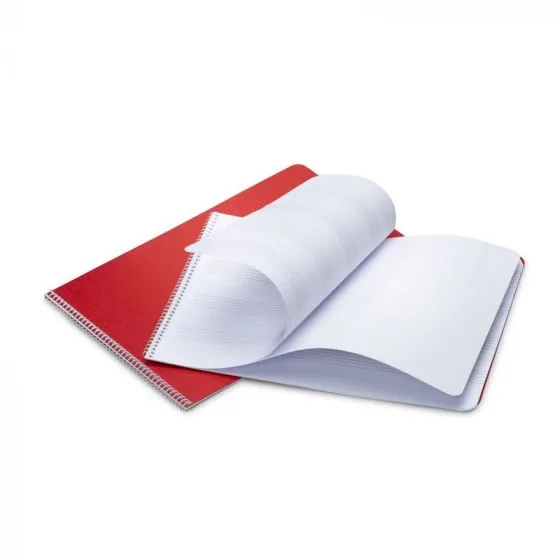 Natų sąsiuvinis 21x25cm, horizontalus – spiralinis įrišimas 1x1 – 10 vnt. pakuotė – raudona