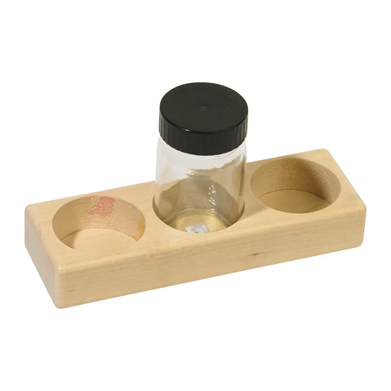 Puidust alus 3 kaanega värvipurgile 100 ml