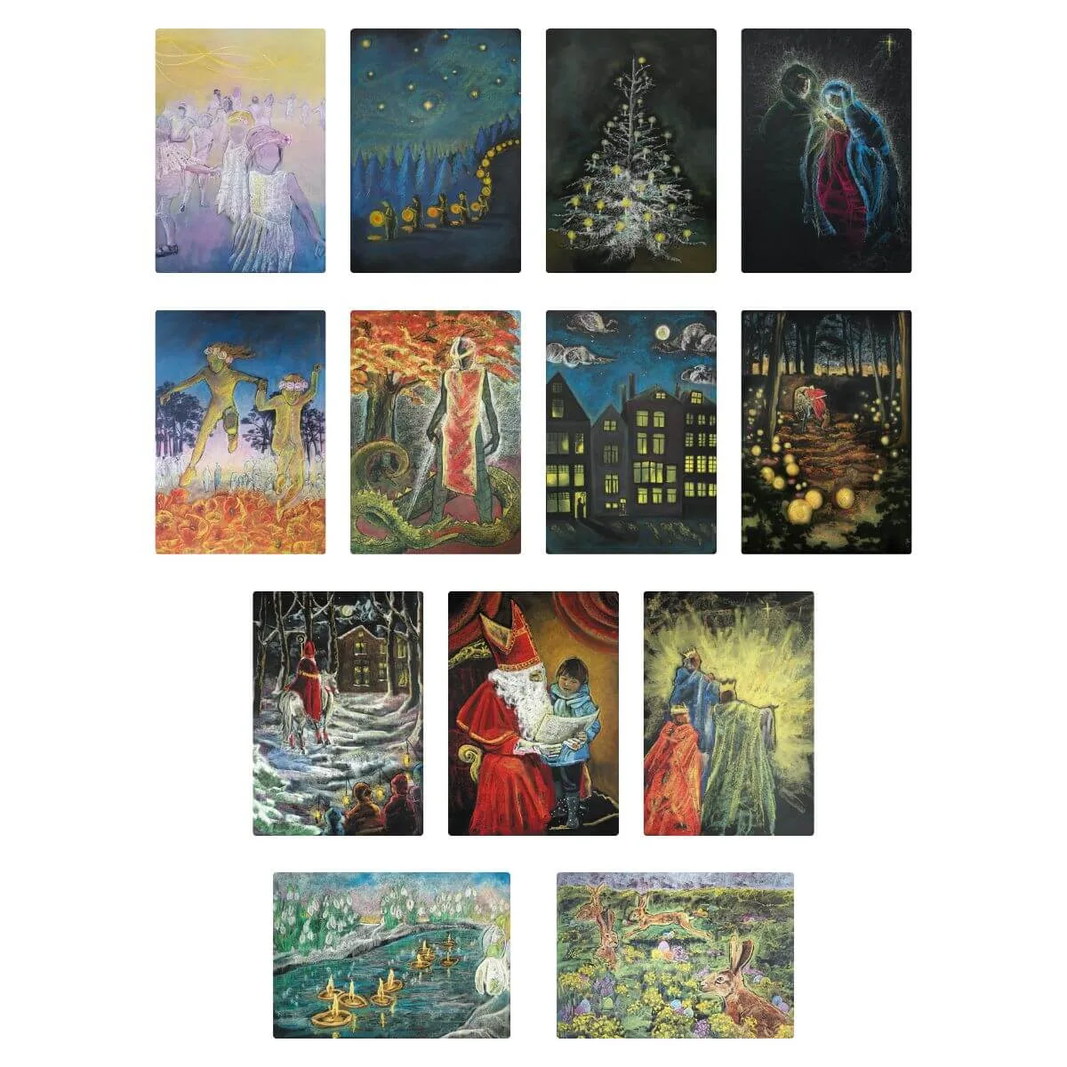 Postcards Kapitein Kalk - Seasons and Festivals, 13 assorted cards