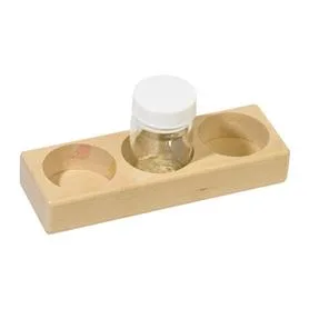 Puidust hoidik 3 kaanega värvipurgi jaoks, 50 ml