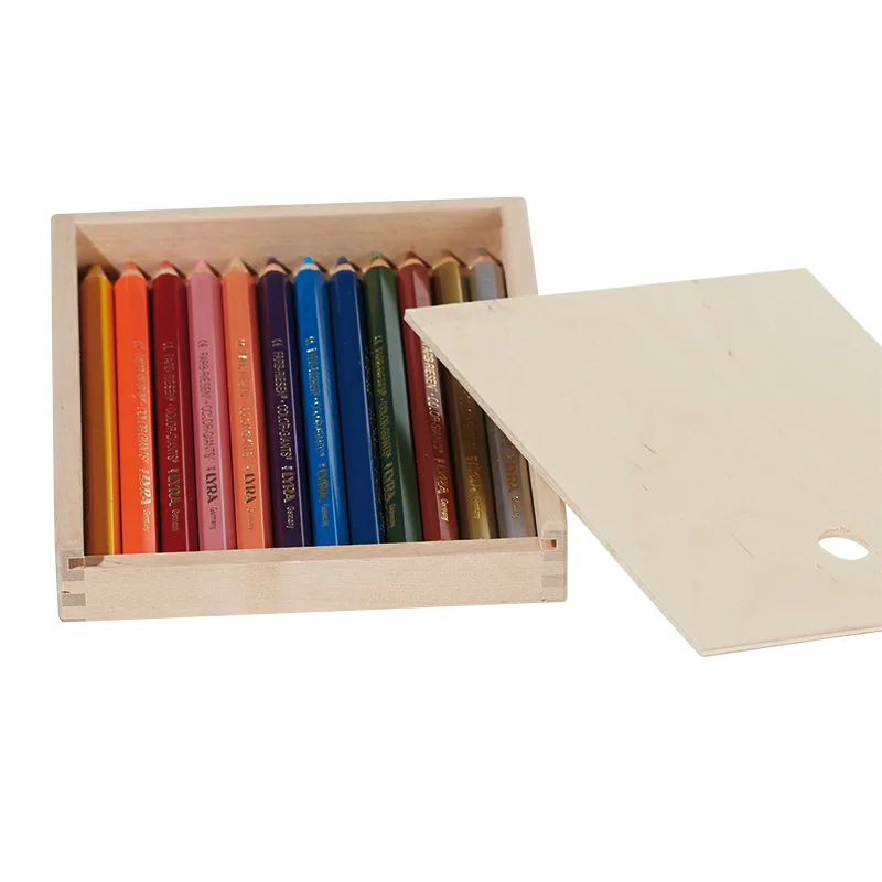 Lyra värvipliiatsid Color Giants, lakitud, puitkarp – 12 värvi komplekt