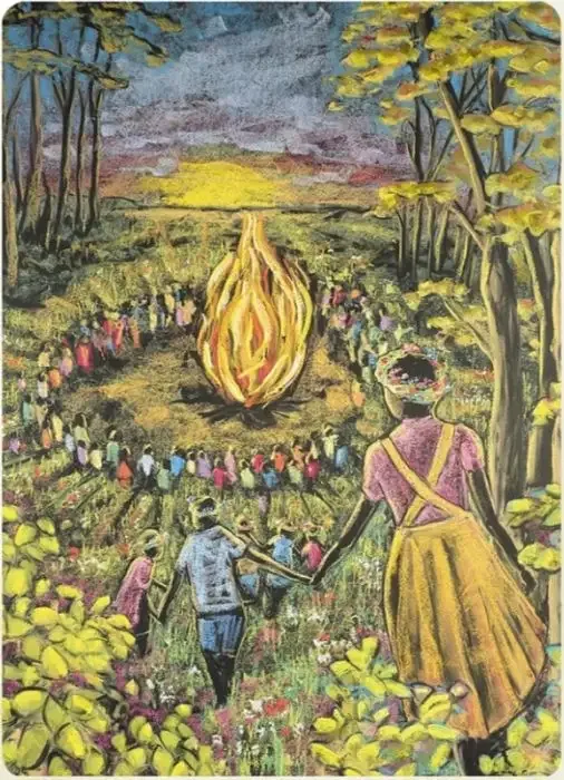 Chalkboard Art Poster - Summer's Fire