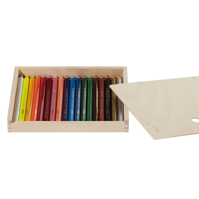 Lyra värvipliiatsid Color Giants, lakitud, puitkarp – 18 värvi komplekt