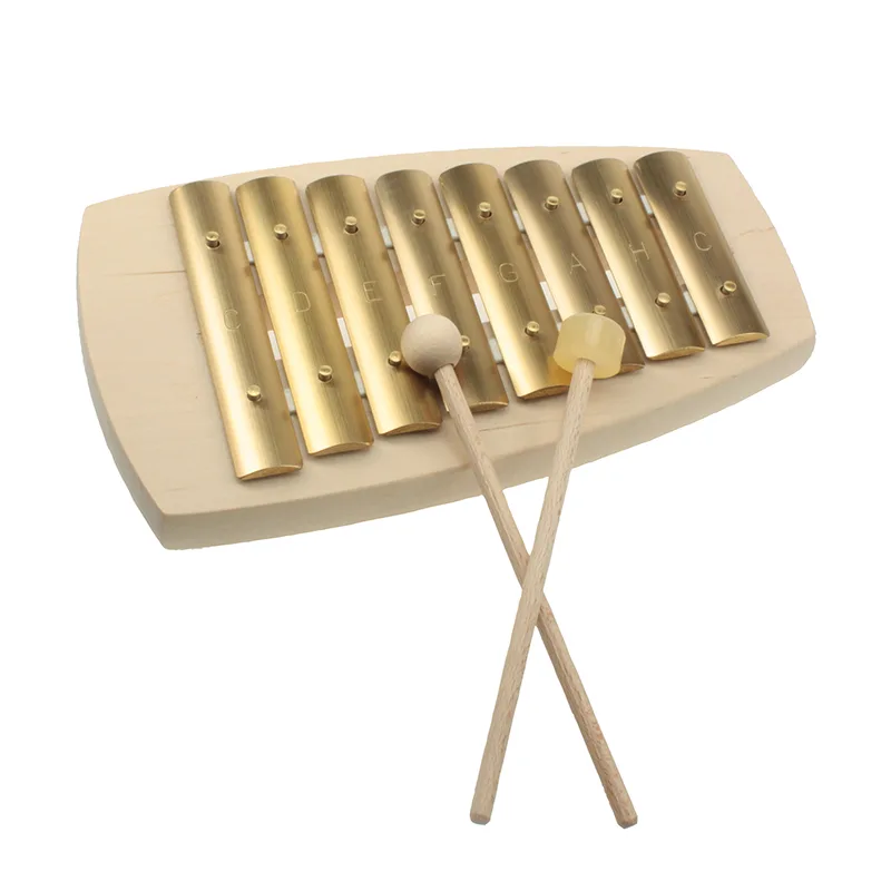 Auris Glockenspiel Diatonic 8 Tone Straight/Brass (Maple Wood w/ 2 Mallets Wood &amp; Rubber) Range: c'''- c'''' (KAD-008)